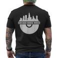シカゴハウスミュージックシカゴスカイライン Edm Dj シカゴハウス メンズTシャツ バックプリント