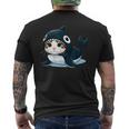 シャチの猫 コスチューム メンズTシャツ バックプリント