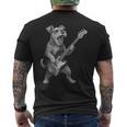 シュナウザー 演奏 ベース ギター ロックミュージック 犬好き メンズTシャツ バックプリント