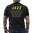 ジャズ音楽辞書の定義面白いジャズミュージシャンヴィンテージ Jazz メンズTシャツ バックプリント