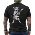ジャック・ラッセル・テリア ギターを弾く ロックミュージック 犬好き メンズTシャツ バックプリント