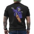 スケボーに乗る骸骨 スケーター ハロウィン メンズTシャツ バックプリント