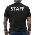 スタッフ 求人 社員 イベント 制服 作業員 クルーチームtaff Worker Job Uniform メンズTシャツ バックプリント