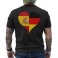 スペインとドイツのハーフaのかっこいい国旗 スペイン ドイツの国旗 Pain German Flag メンズTシャツ バックプリント