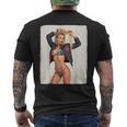 セクシーガールグラフィックtシャツ ブロンドボンシェルビキニピンナップガール メンズTシャツ バックプリント