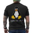 タックスlinuxペンギン-Sudorm-Rfコンピューターサイエンスコンピューター Tux Linux メンズTシャツ バックプリント