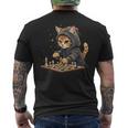 チェス メンズ レディース キッズ 猫 チェスプレイヤー メンズTシャツ バックプリント