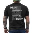 ドリフトカー ジャパニーズクラシックチューニングカー メンズTシャツ バックプリント