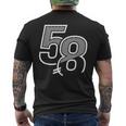 ナンバー58 スポーツジャージ 58 誕生日 メンズTシャツ バックプリント