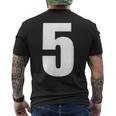 ナンバーファイブ 数字 5 プレーン 白 数字 メンズTシャツ バックプリント