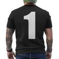 ナンバーワン 数字 1 プレーン ホワイト 数字 メンズTシャツ バックプリント