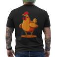 ニワトリとオンドリの胸のコスチューム メンズTシャツ バックプリント