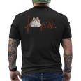 ノルウェージャンフォレストキャットハートビートekg ファニーアイラブマイキャット メンズTシャツ バックプリント