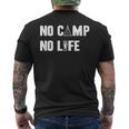 ノーキャンプノーライフ キャンプ好き アウトドア好き アウトドア趣味 クール キャンプ テント メンズTシャツ バックプリント