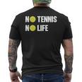ノーテニスノーライフ テニス好き アウトドア好き ソフトテニス好き クール テニスサークル ソフトテニス メンズTシャツ バックプリント