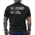 ノーフィッシングノーライフ 釣り竿 漁師 釣り人 面白い 釣り フィッシング おもしろ 釣り堀 海釣り 川釣り メンズTシャツ バックプリント