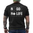 ノー碁ノーライフ 囲碁好き 囲碁将棋 囲碁 碁打ち 囲碁クラブ 囲碁サークル メンズTシャツ バックプリント