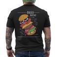 ハンバーガー 解剖図 面白いtシャツ ファストフード メンズ おもしろ グッズ 面白い 服 オリジナル ネタ 食べ物 メンズTシャツ バックプリント