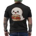 ハンバーガーとかわいいおばけ メンズTシャツ バックプリント