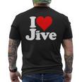 ハートジャイブジャズダンスミュージックが大好き メンズTシャツ バックプリント