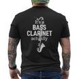 バスクラリネット奏者のためのクラリネットユーモア 面白いバスクラリネット Bass Clarinet メンズTシャツ バックプリント