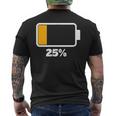 バッテリー25 残り25 バッテリーtシャツバッテリー低 メンズTシャツ バックプリント