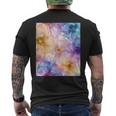 パステルインクのイラストにマルチカラー春の花。 メンズTシャツ バックプリント