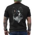 パピヨン 犬 モチーフ ペット アート パピヨン メンズTシャツ バックプリント
