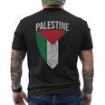 パレスチナ国旗 シールドフリー パレスチナガザ パレスチナ人 メンズTシャツ バックプリント