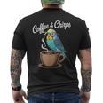 ヒップスター セキセイインコ コーヒー セキセイインコ メンズTシャツ バックプリント