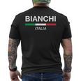 ビアンキ イタリア 家族名 イタリア 国旗 メンズTシャツ バックプリント