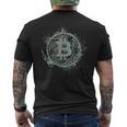 ビットコイン Btcシンボル 暗号とビットコイン メンズTシャツ バックプリント