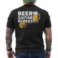 ビール ギター リピート ギター ベース ロックンロール ギタリスト向け メンズTシャツ バックプリント