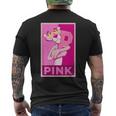 ピンクパンサー 「P」の文字を抱く メンズTシャツ バックプリント