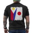 フィリピン 日本 ハーフフラッグ ウェア フィリピン ジャパニーズルーツ メンズTシャツ バックプリント