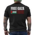 フリーガザ セーブガザ フリーパレスチナ パレスチナ メンズTシャツ バックプリント