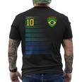 ブラジル サッカーファン ジャージ ブラジル国旗 フットボール愛好家 メンズTシャツ バックプリント