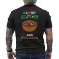 ブラジル料理 ブラジル国旗 I Love Brazil And Feijoada メンズTシャツ バックプリント