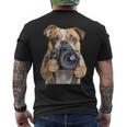 ブルドッグ 写真家 写真カメラ メンズTシャツ バックプリント