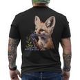 ブルーベリー フェネック キツネ ブルーベリー アニマルアート 野生動物 自然 メンズTシャツ バックプリント