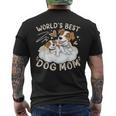 ベスト・ドッグ・ママ、子犬とジャック・ラッセル・テリア メンズTシャツ バックプリント