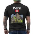 ペルー お土産 インカ マチュピチュ ペルー国旗 アンデス山脈 メンズTシャツ バックプリント