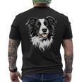 ボーダーコリー モチーフ 犬好き 子犬 かわいい ボーダーコリー メンズTシャツ バックプリント
