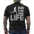 マラソンランナー Run For Your Life ランニング メンズTシャツ バックプリント
