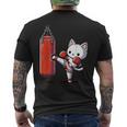 ムエタイ猫、キックボクシング メンズTシャツ バックプリント