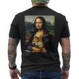 モナリサダヴィンチ プリントシャツ 柴犬とモナリサ メンズTシャツ バックプリント