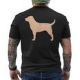 ラブラドールレトリバー 犬のシルエット メンズTシャツ バックプリント