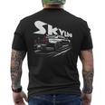 レトロ Jdm 日本語 ドリフト レーシング チューニング カー レジェンド スカイラインr34 メンズTシャツ バックプリント