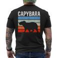 レトロ ビンテージ カピバラ かわいい 動物 メンズTシャツ バックプリント