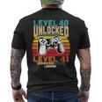 レベル40 アンロック レベル41 ロード中 40歳の誕生日 メンズTシャツ バックプリント